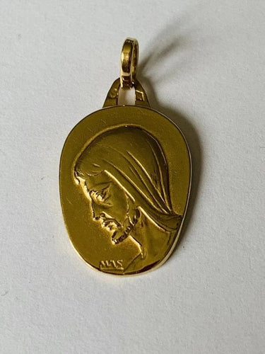 Pendentif Médaille de baptême - Pendentif en or jaune 18 carats 58 Facettes