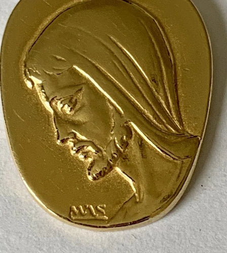 Pendentif Médaille de baptême - Pendentif en or jaune 18 carats 58 Facettes