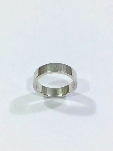 Bague 47.5 Alliance large en or blanc 18 carats 58 Facettes