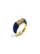 Bague 52 Bague en or jaune 18 carats avec lapis-lazuli et diamants 58 Facettes 87543