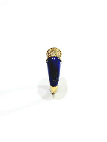 Bague 52 Bague en or jaune 18 carats avec lapis-lazuli et diamants 58 Facettes 87543