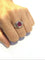 Bague 51.5 Bague Art déco en or blanc 18 carats à pierre rose synthétique 58 Facettes 985543