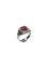 Bague 51.5 Bague Art déco en or blanc 18 carats à pierre rose synthétique 58 Facettes 985543