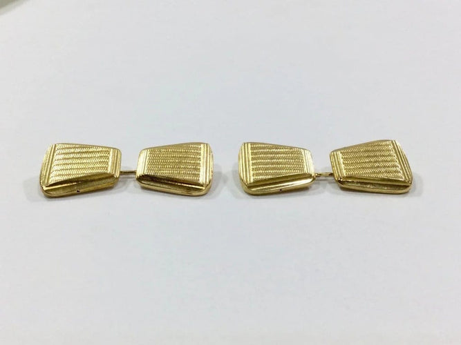 Boutons de manchette Boutons de manchette trapèzes en or jaune 18 carats 58 Facettes 950860
