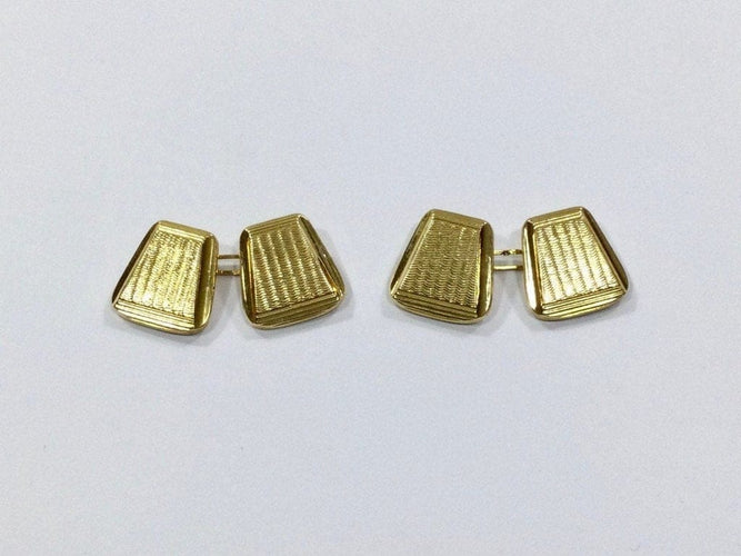 Boutons de manchette Boutons de manchette trapèzes en or jaune 18 carats 58 Facettes 950860