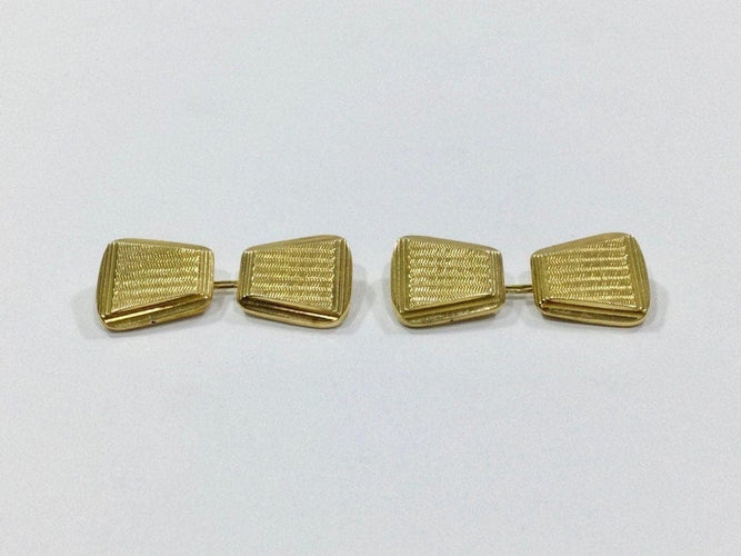 Boutons de manchette Boutons de manchette trapèzes en or jaune 18 carats 58 Facettes 950860