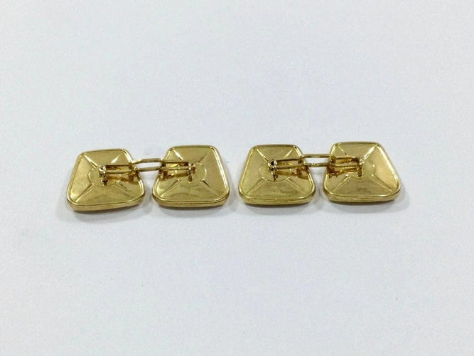 Boutons de manchette Boutons de manchette trapèzes en or jaune 18 carats 58 Facettes 950860