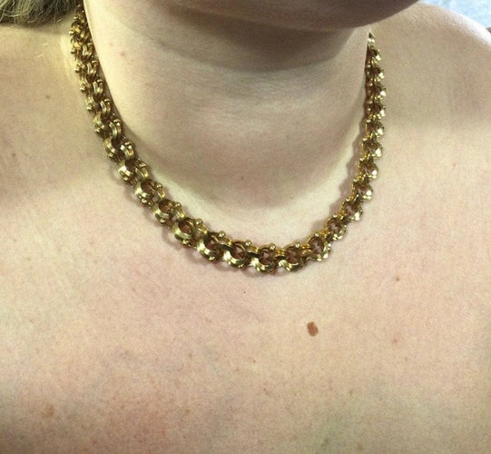 Collier Collier maille entrelacée en or rose 18 carats 58 Facettes 941194