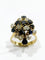 Bague 56.5 Bague en or jaune 18 carats à diamants et saphirs poire 58 Facettes