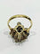 Bague 56.5 Bague en or jaune 18 carats à diamants et saphirs poire 58 Facettes