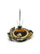 Broche Broche en or rose et blanc 18 carats et œil de tigre, diamants 58 Facettes
