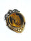 Broche Broche en or rose et blanc 18 carats et œil de tigre, diamants 58 Facettes
