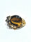 Broche Broche en or rose et blanc 18 carats et œil de tigre, diamants 58 Facettes