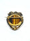 Broche Broche en or rose et blanc 18 carats et œil de tigre, diamants 58 Facettes