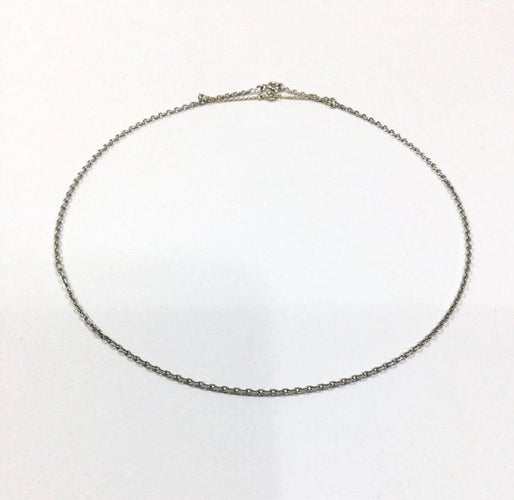 Collier Chaîne maille forçat en or blanc 18 carats 58 Facettes