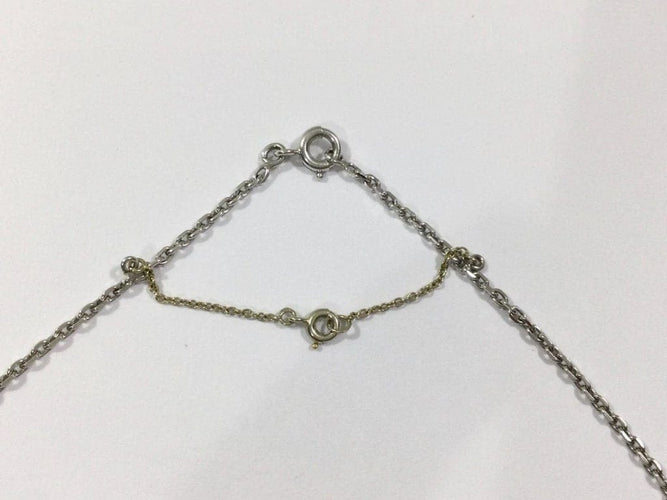 Collier Chaîne maille forçat en or blanc 18 carats 58 Facettes