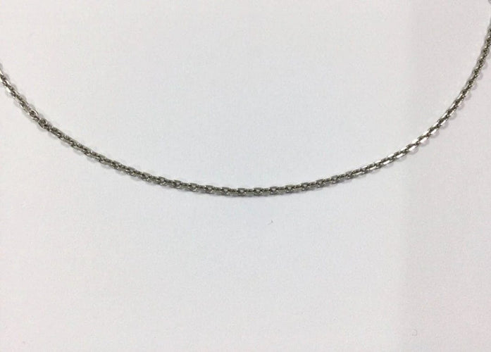 Collier Chaîne maille forçat en or blanc 18 carats 58 Facettes