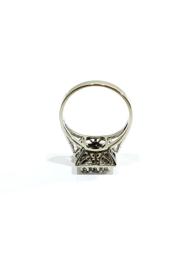 Bague 54 Bague pavée de 9 diamants en or blanc 18 carats 58 Facettes