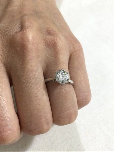 Bague 55 Mauboussin - Bague solitaire en platine et diamant 1,54 ct 58 Facettes