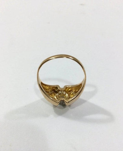 Bague 59 Bague en or rose 18 carats sertie d’un diamant brillant 58 Facettes