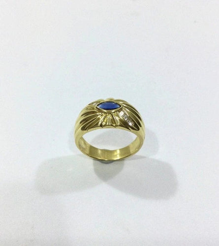 Bague 54 Bague en or jaune 18 carats avec saphir et diamants 58 Facettes