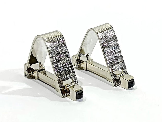 Boutons de manchette Boutons de manchette - Or blanc 18 carats et saphirs cabochons 58 Facettes 3093/1