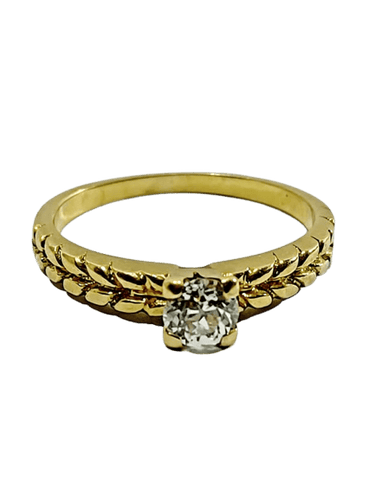 Bague 53 Bague solitaire en or jaune 18 carats avec diamant 0,30 ct 58 Facettes 3022/1