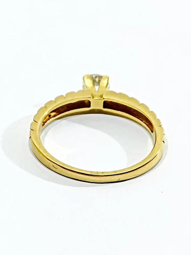 Bague 53 Bague solitaire en or jaune 18 carats avec diamant 0,30 ct 58 Facettes 3022/1