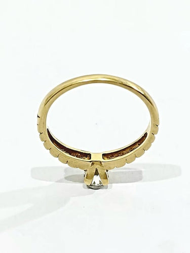 Bague 53 Bague solitaire en or jaune 18 carats avec diamant 0,30 ct 58 Facettes 3022/1