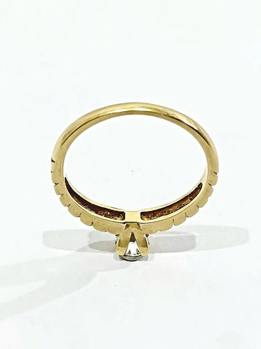Bague 53 Bague solitaire en or jaune 18 carats avec diamant 0,30 ct 58 Facettes 3022/1