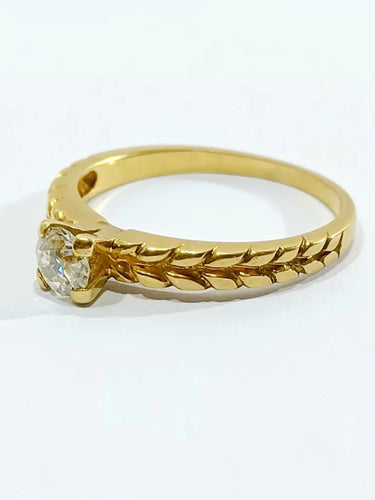 Bague 53 Bague solitaire en or jaune 18 carats avec diamant 0,30 ct 58 Facettes 3022/1
