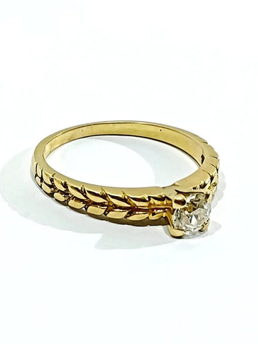 Bague 53 Bague solitaire en or jaune 18 carats avec diamant 0,30 ct 58 Facettes 3022/1