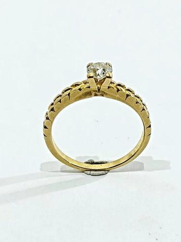 Bague 53 Bague solitaire en or jaune 18 carats avec diamant 0,30 ct 58 Facettes 3022/1
