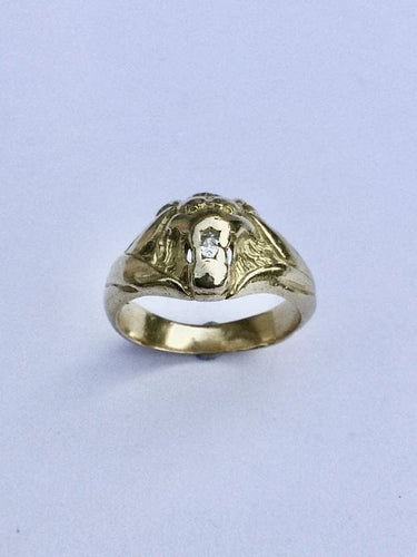 Bague 54 Bague tête de lion en or 18 carats et diamant 58 Facettes