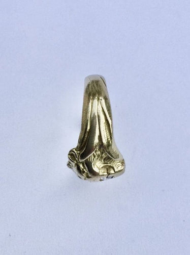 Bague 54 Bague tête de lion en or 18 carats et diamant 58 Facettes