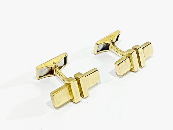 Boutons de manchette MECAN - Boutons de manchette en or jaune 18 carats 58 Facettes 3083/3