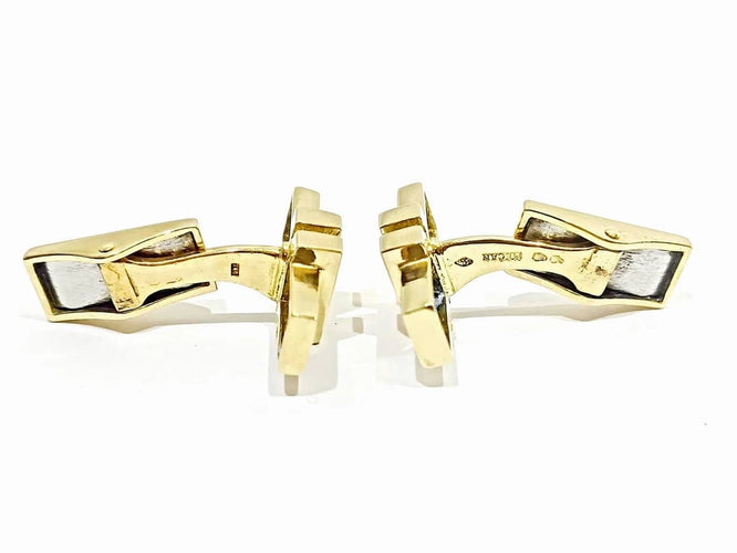 Boutons de manchette MECAN - Boutons de manchette en or jaune 18 carats 58 Facettes 3083/3