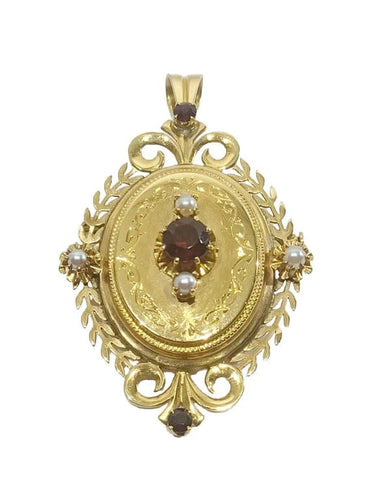 Pendentif Napoléon III - Pendentif-médaillon broche en or rose 18 carats 58 Facettes 3110/1
