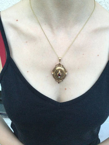 Pendentif Napoléon III - Pendentif-médaillon broche en or rose 18 carats 58 Facettes 3110/1