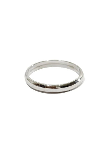 Bague 58 Alliance homme lisse en or blanc 18 carats 58 Facettes 2850/1