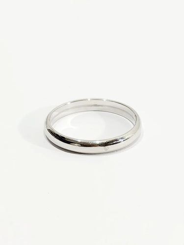 Bague 58 Alliance homme lisse en or blanc 18 carats 58 Facettes 2850/1