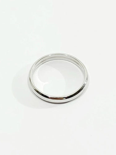 Bague 58 Alliance homme lisse en or blanc 18 carats 58 Facettes 2850/1