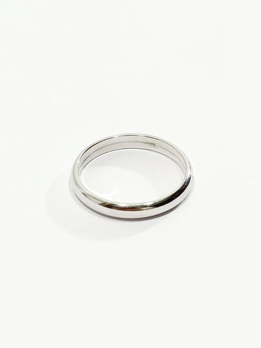 Bague 58 Alliance homme lisse en or blanc 18 carats 58 Facettes 2850/1