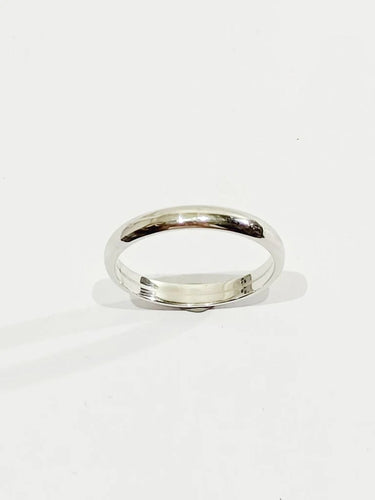 Bague 58 Alliance homme lisse en or blanc 18 carats 58 Facettes 2850/1
