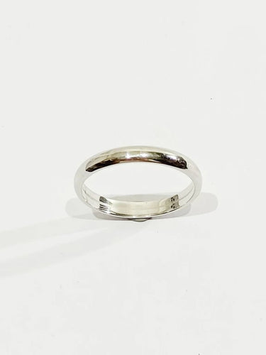 Bague 58 Alliance homme lisse en or blanc 18 carats 58 Facettes 2850/1