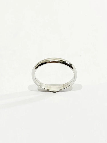 Bague 58 Alliance homme lisse en or blanc 18 carats 58 Facettes 2850/1