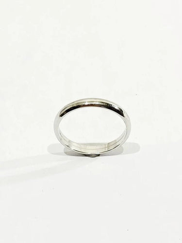Bague 58 Alliance homme lisse en or blanc 18 carats 58 Facettes 2850/1