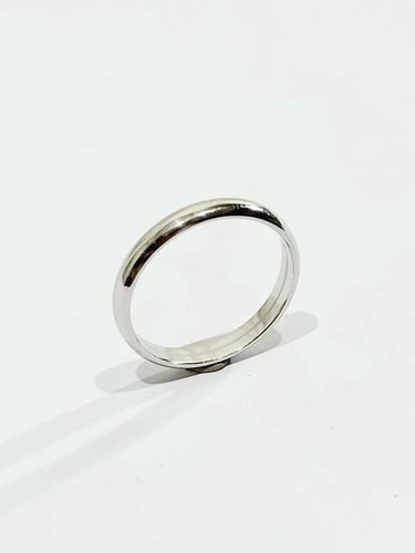 Bague 58 Alliance homme lisse en or blanc 18 carats 58 Facettes 2850/1