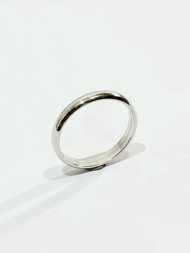 Bague 58 Alliance homme lisse en or blanc 18 carats 58 Facettes 2850/1