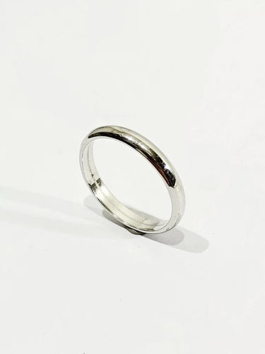 Bague 58 Alliance homme lisse en or blanc 18 carats 58 Facettes 2850/1